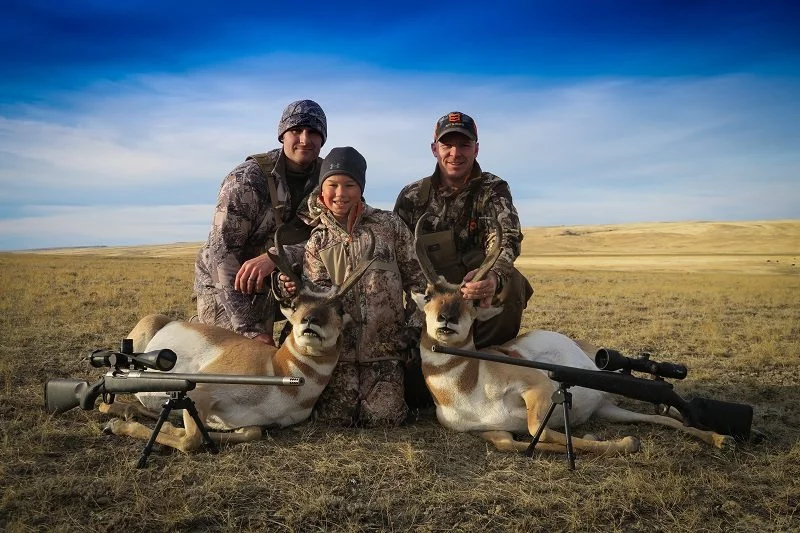 Two Christensen rifles and two nice antelope bucks