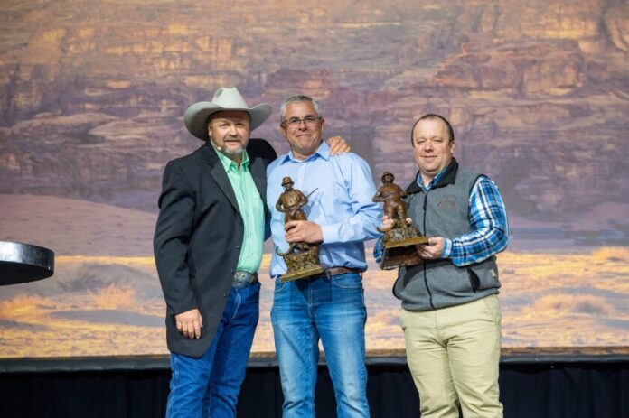 Brock and Randy being honored as conservationists of the year in 2022