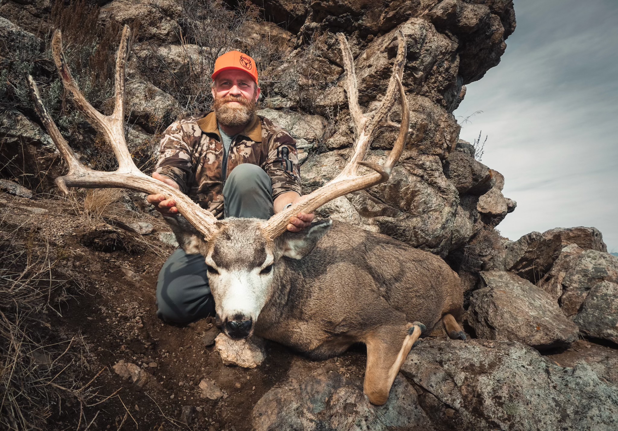 Chuck behind his giant deer